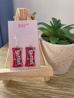 Final clearance – Rainbow candy resin dangle earrings, lightweight and affordable, skittles.