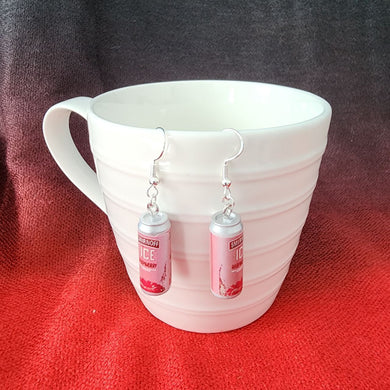 Final clearance – Smirnoff Ice, pink can, resin dangle earrings, lightweight and affordable.