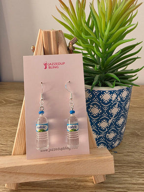 Final clearance – Water Bottle resin dangle earrings, lightweight and affordable.