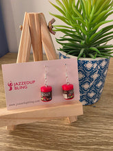 Load image into Gallery viewer, Final clearance – Chocolate candy red resin dangle earrings, lightweight and affordable.
