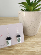 Load image into Gallery viewer, Final clearance – Coffee cup resin dangle earrings, lightweight and affordable.
