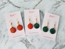 Load image into Gallery viewer, Lightweight handmade Christmas ornament earrings NZ
