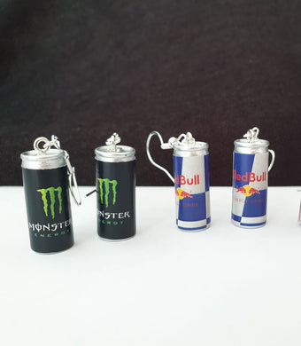 Final clearance – Energy drink resin dangle earrings, lightweight and affordable.