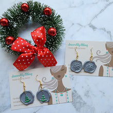 Load image into Gallery viewer, Christmas Wax Seal Earrings - Silver
