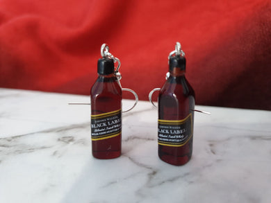 Final clearance – Johnny Walker resin dangle earrings, lightweight and affordable.
