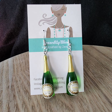 Final clearance – Prosecco resin dangle earrings, lightweight and affordable.