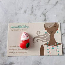 Load image into Gallery viewer, Christmas resin brooch clearance – festive budget-friendly holiday jewelry from JazzedUpBling NZ
